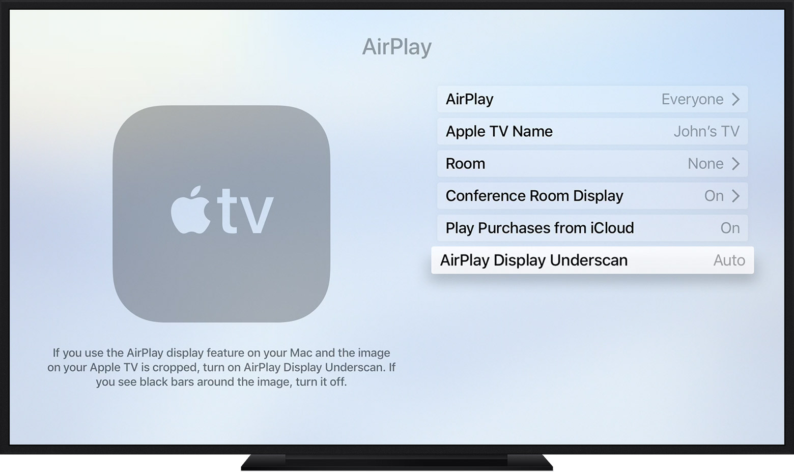 optimize mac os x display for samsung tv
